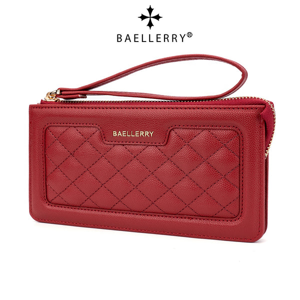 Baellerry new women's long wallet European and American fashion plaid mobile phone bag zipper versatile women's clutch bag