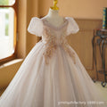 Amazon hot selling girls' runway piano performance dress kids dress princess gown high-end elegant flower girl dress