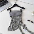 Sweet and spicy girl sexy style contrast colorstripestube top suspender women's summer silmtie back waist elegant vestoutwear