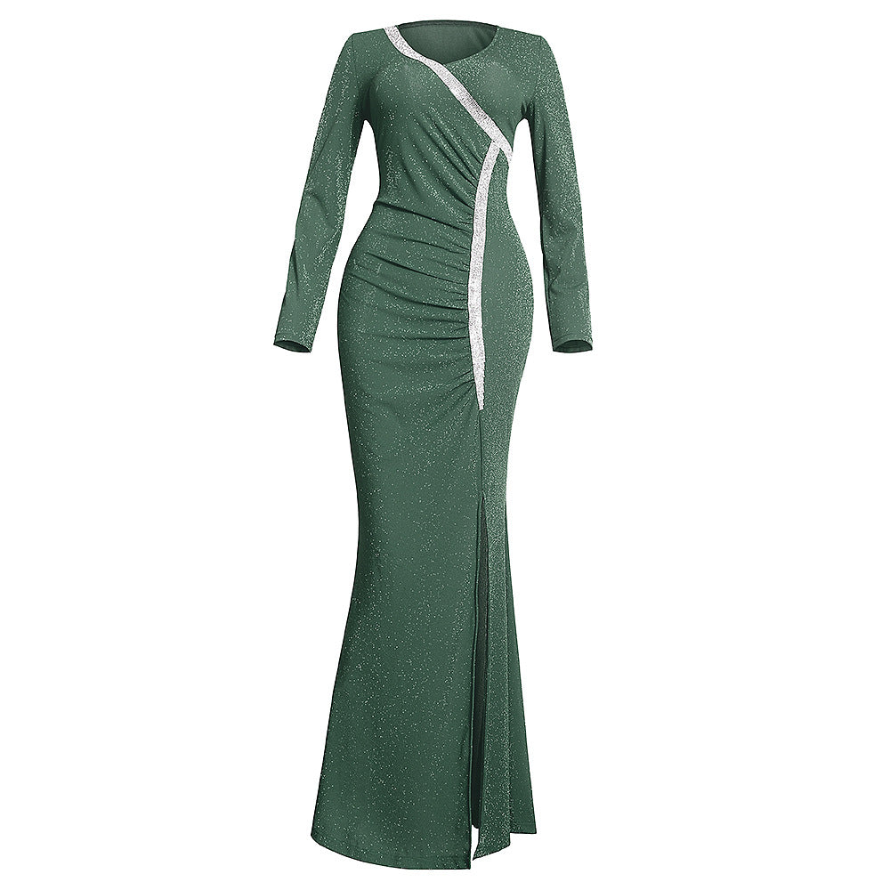 African plus size women's clothing new arrivalfashionexport socialite evening dress   hot diamond v neck long skirt