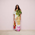 european and american spring/summer new arrival one-shoulder placement print dress - ins casual vacation loose dress