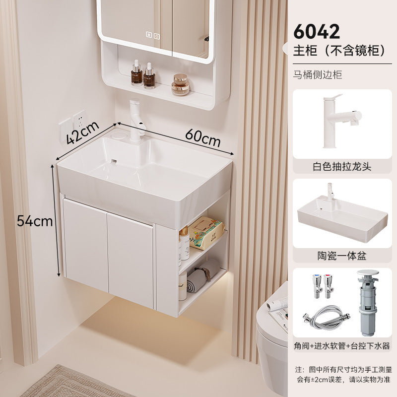 Waterproof honeycomb aluminum small apartment side open room storage bathroom cabinet combination ceramic wash basin washbasin washbasin
