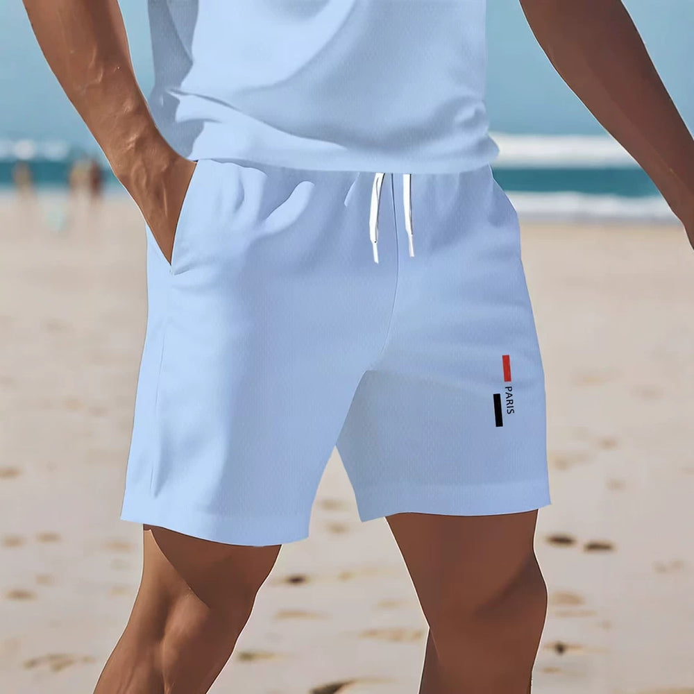 hot-selling men's polo shirt set, new summer two-piece casual short-sleeve and shorts set, dropshipping available