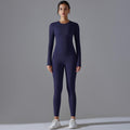 new arrival: brushed nylon long-sleeve yoga set - high-stretch, breathable, compression activewear two-piece for running and fitness