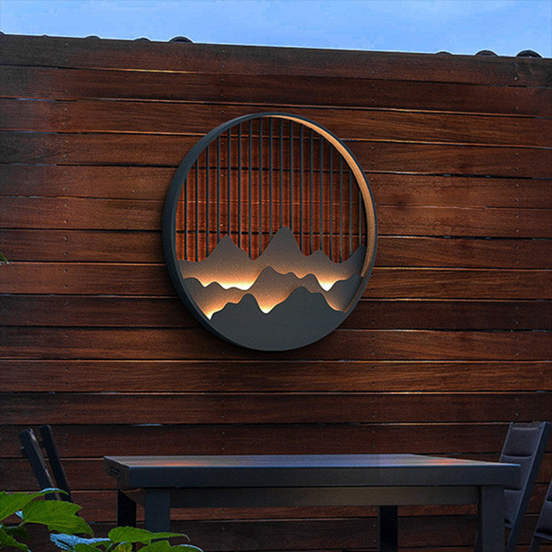 Outdoor new chinese style luxury villa gate waterproof wall lamp landscape courtyard entrance aisle light solar powered exterior wall light