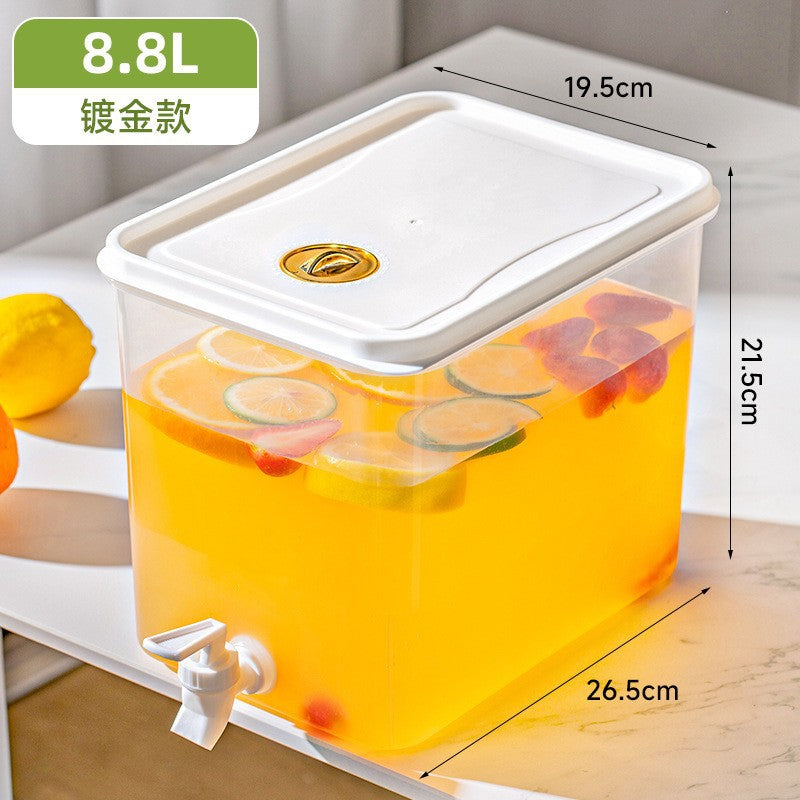 Household refrigerator water pitcher with spigot, 3l capacity lemon fruit tea pitcher, beverage juice tea pitcher, cold water pitcher