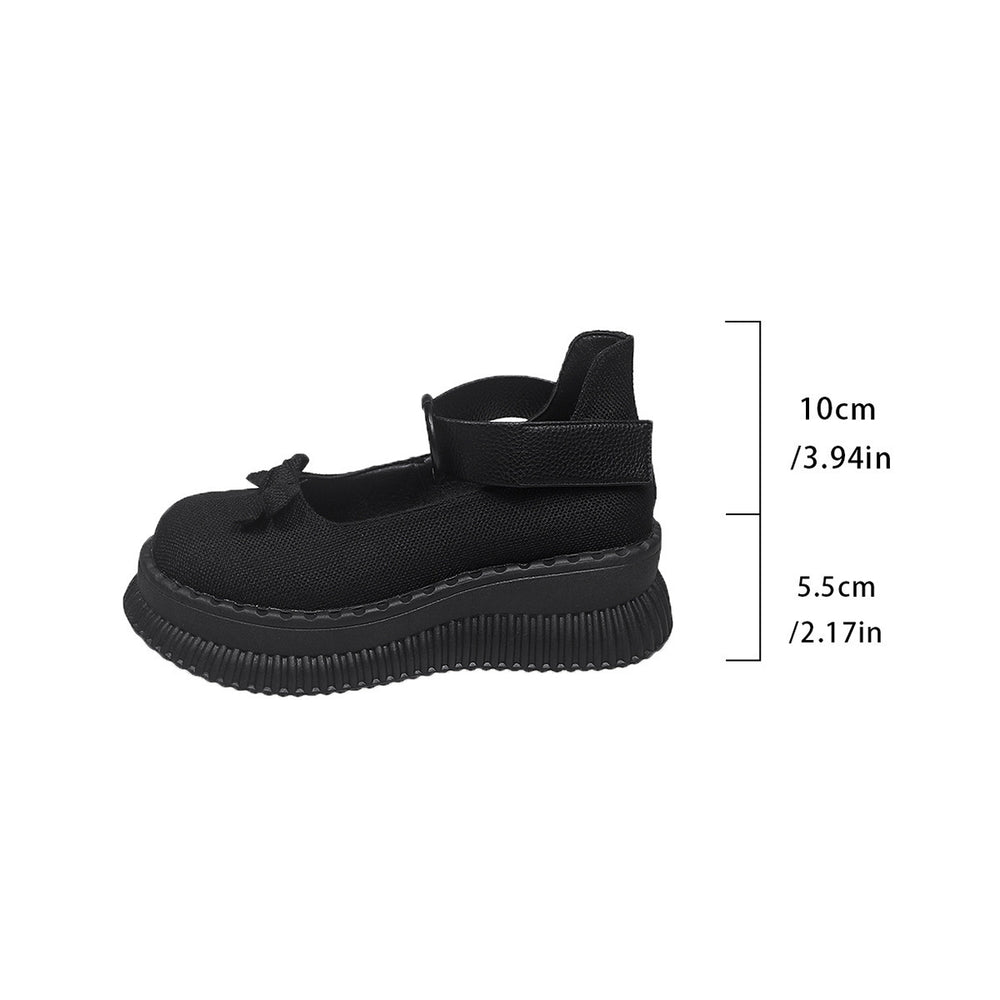 autumn new arrival: retro bowknot platform mary janes - women's chunky sole height increasing loafers wholesale