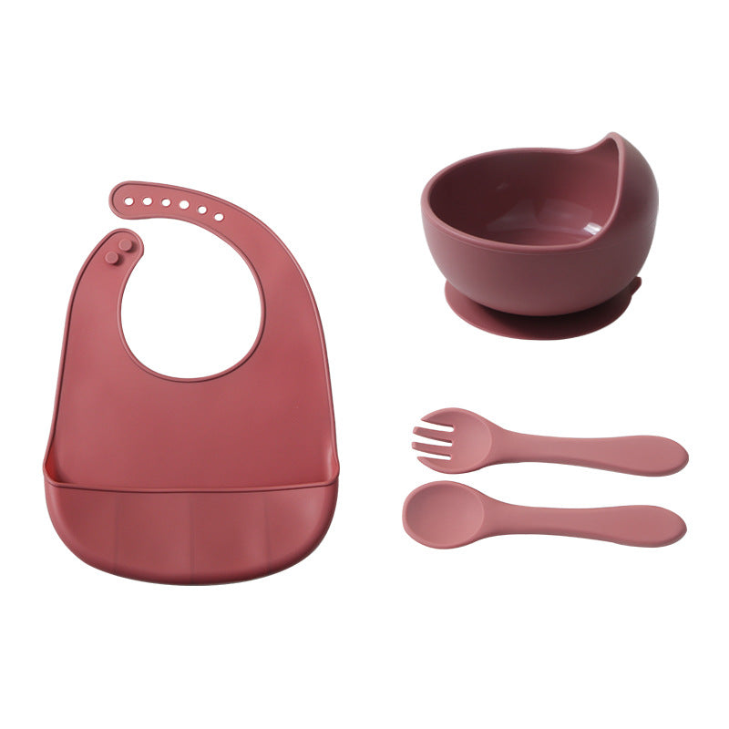 bestseller: silicone baby feeding set - spill-proof silicone bowl, spoon, and plate 3-piece set for kids