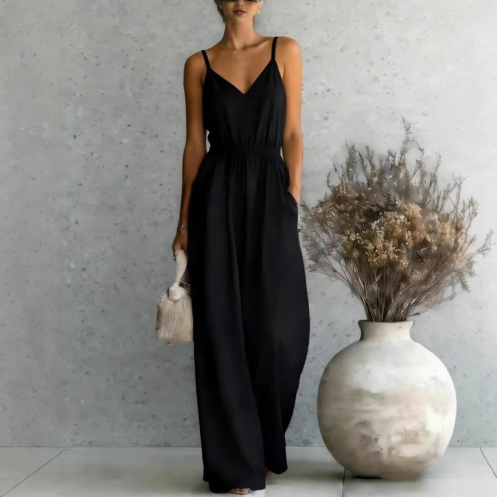 fashion cross-border hot style summer women's suspender one-piece casual wide-leg pants