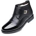 Boots 2025winter high-top boots men leather shoes genuine leather snow boots fleece-lined trendy leather boots heattech cotton shoes for men