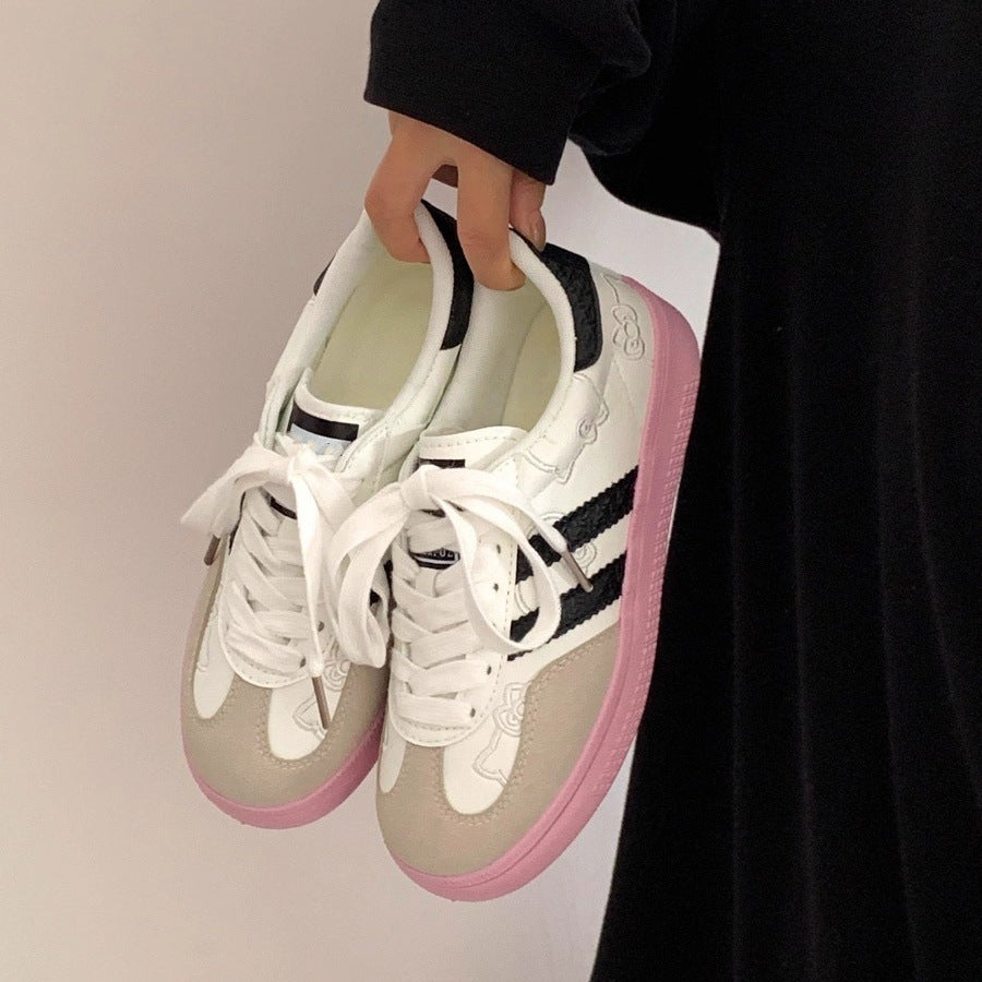 Trendy and versatile white sneakers for women - chunky sole platform shoes - new summer 2026 collection - unique casual all-match athletic loafers