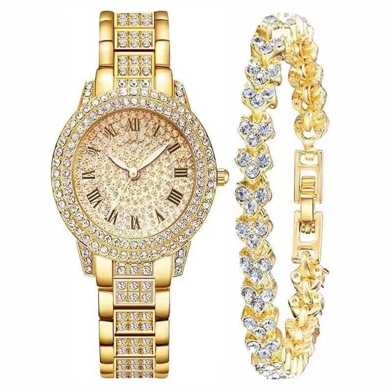 Live broadcast of foreign trade hot spot spot supply of beauty cornucopia bracelet watch women's diamond-encrusted quartz watch wholesale