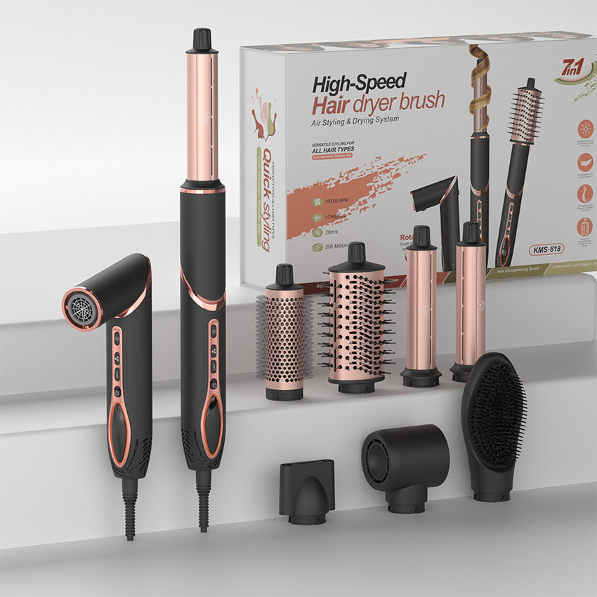 Cross-border hot air comb, high-speed styling hair dryer, negative ion multi-functional curling iron, hair straightener, universal hair dryer