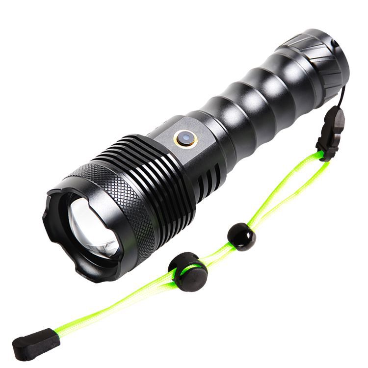 Cross-border new white laser Type-cx strong light USB charging, with tail hammer power display output LED flashlight