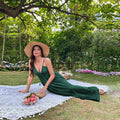 new european and american style cross-border women's clothing: vacation-inspired beach maxi dress - sexy backless, cinched waist, a-line sundress