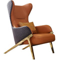 Light luxury single sofa chair genuine leather living room scandinavian modern casual designer high back tiger normcore casual chair