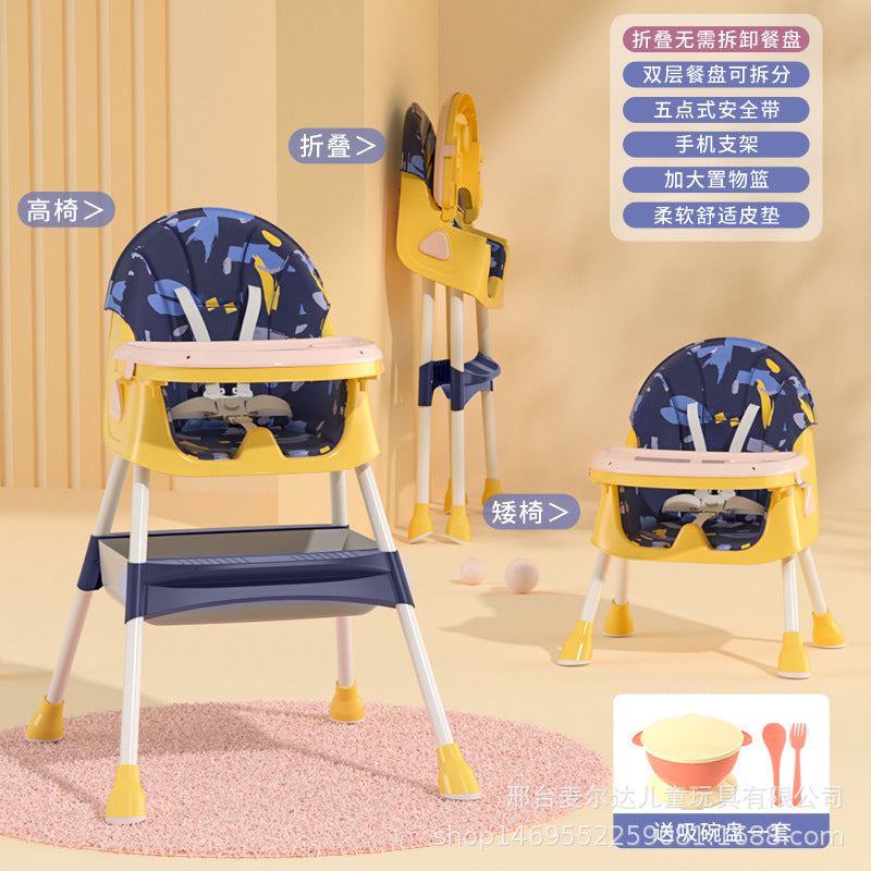Baby Dining Chair Eating Multifunctional Foldable Portable Home Chair Baby Dining Table Chair Seat Children's Dining Table