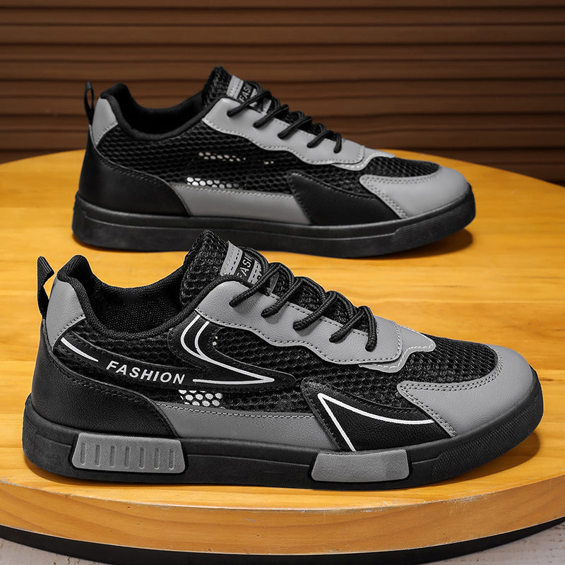 Men's winter new breathable lightweight mesh skate shoes - youthful mesh hollow-out athletic casual trendy sneakers