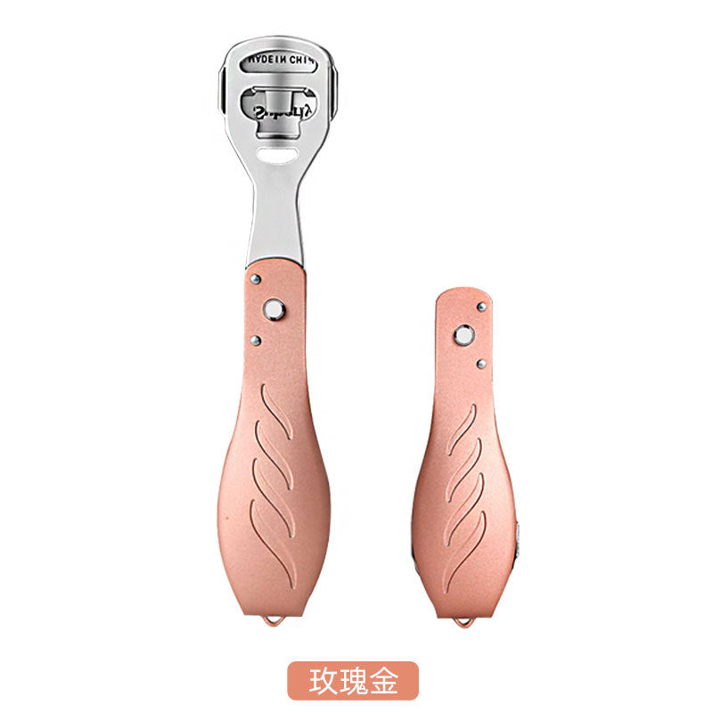 New arrivalfoldable pedicure knife dead skin pedicure stainless steel foot planer scraper foot rub callus grinding foot stone foot board