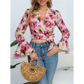 code new arrival  original women's floral cross strap tops