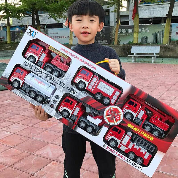 Large fire truck toy gift set, inertia children's ladder car lift sprinkler boy car stall wholesale