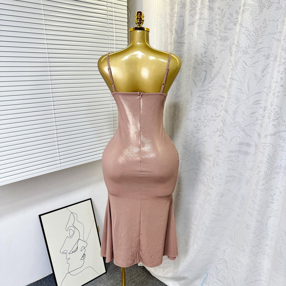 Summer sexy sheer suspender dress - elegant, backless, new arrival - slim fit, low-cut maxi dress
