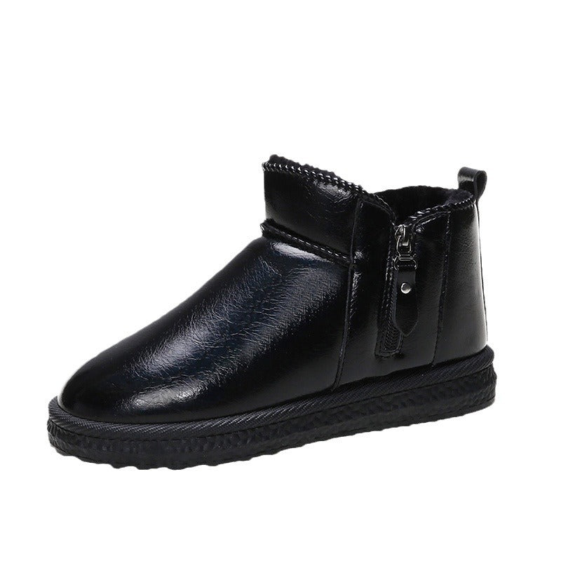 Snow boots women's 2025 winter short boots short boots piled thickened women's shoes fur integrated versatile cotton shoes piled warm