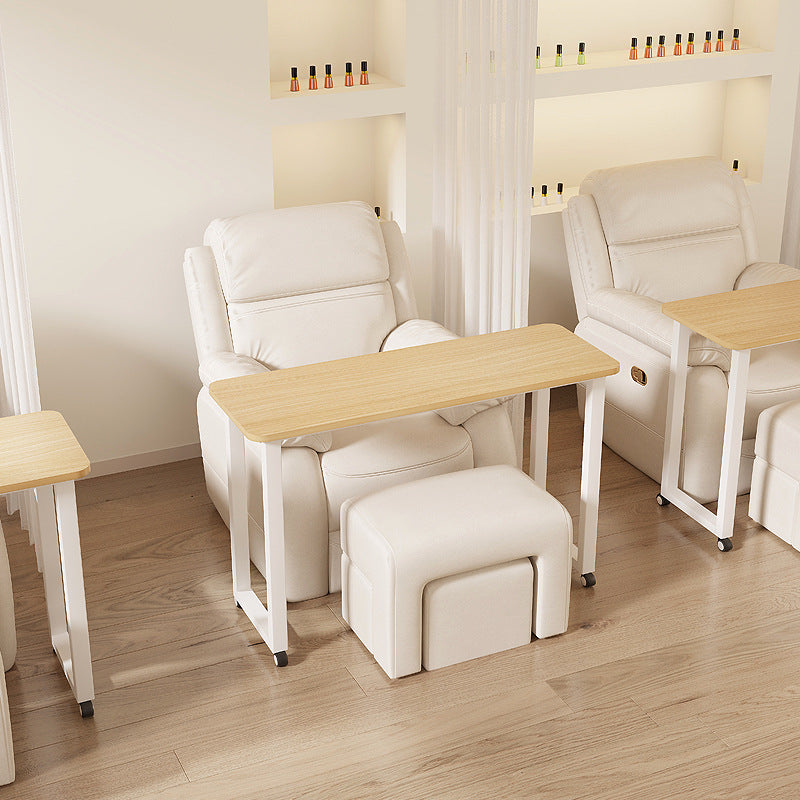 Removable manicure table Japanese single-layer with wheels manicure sofa table Modern simple cross sofa table manicure table