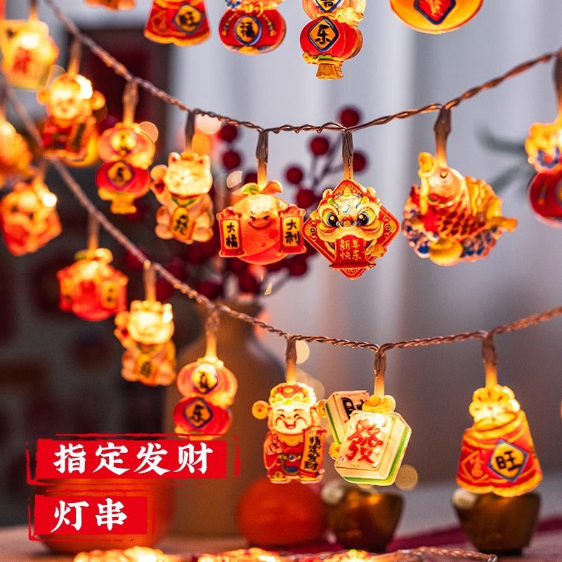2025 Chinese New Year lanterns atmosphere led light string Spring Festival balcony room atmosphere arrangement pendant New Year decorative lighting