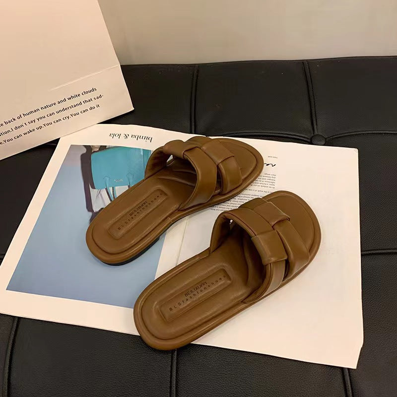 2026 new flat one-strap sandals & slippers - premium style, soft sole, beach-friendly, wholesale for women's summer wear (perfect for students)