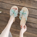Women's flip-flops summer outdoor wear fashion non-slip beach thong sandals ins style seaside bowknot flip-flops