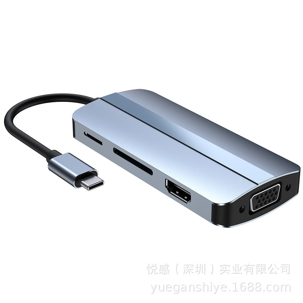 Type-c docking station is suitable for macbook notebooks 8-in-1 usb docking station multi-interface 4k multi-function