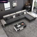 Nordic tech fabric sofa - modern living room set with latex chaise lounge - minimalist luxury for small spaces