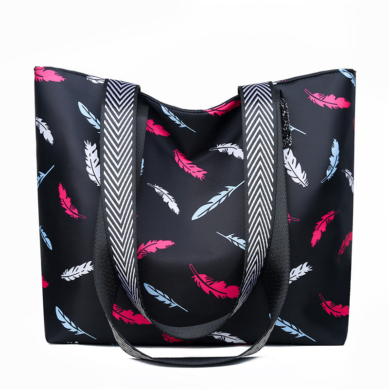 2024 new large capacity shoulder bag fashionable floral oxford cloth tote bag large capacity trendy women's bag