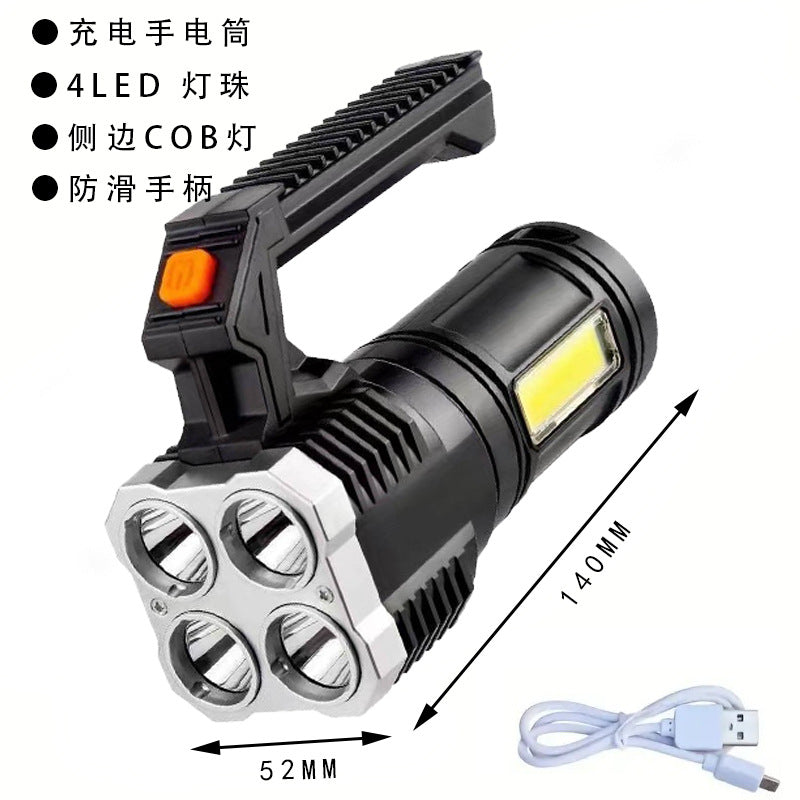 Four nuclear explosions bright flashlight strong light rechargeable 100,000 lumens strong light special forces outdoor multi-function led long-range shooting