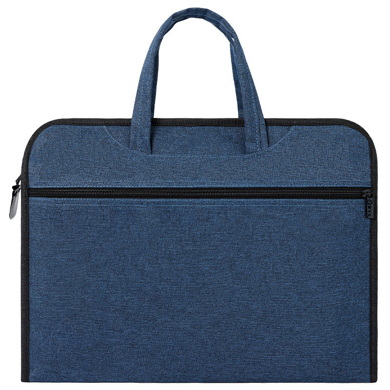 Large capacity office briefcase file bag conference document bag double-layer zipper file folder business bag with printing