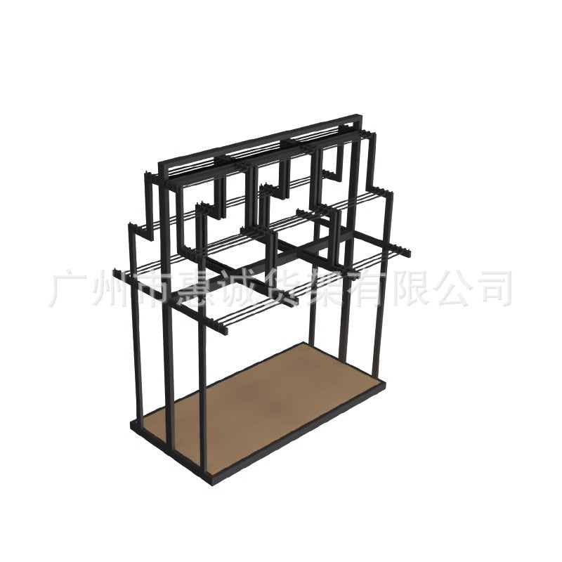Clothing store display rack men's clothing women's clothing shelf display floor-to-ceiling shoe store shoe rack live broadcast Nakajima wrought iron shelf