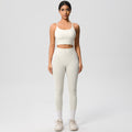 New cloud-feel tank top sports bra yoga set - quick-dry, compression fit, running & casual fitness two-piece outfit