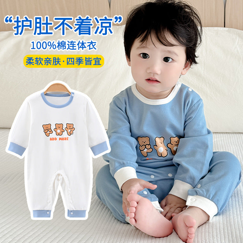 Baby cotton romper - spring/autumn newborn pajamas - adorable newborn outfit - crawling suit