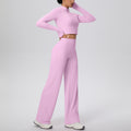 Cloud-feel quick-dry zip-up yoga set - high-waisted, slim-fit, outdoor casual running & fitness activewear for women