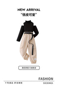 autumgirl handsome workwear pants two-piece set off-shoulder knittingtops belt casual jogger pants harem pants