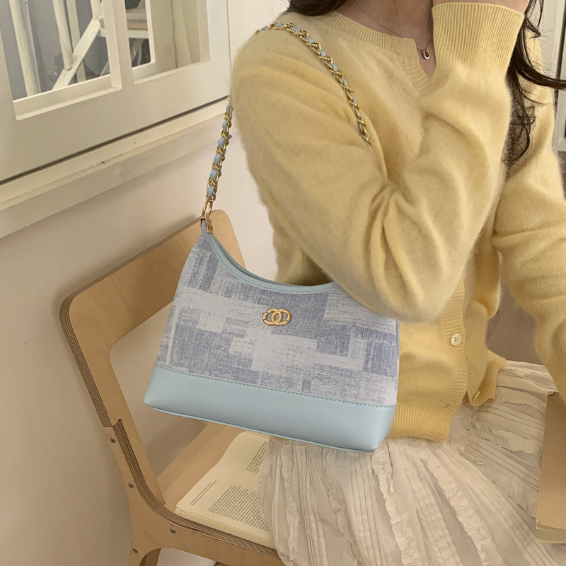 Korean style chanel-inspired handbag - women's chain shoulder bag - new fashion gradient commuter bag