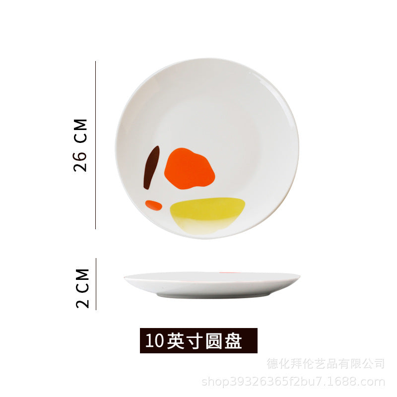 Ins scandinaviancasual style grids geometric fragments creative design color block paint tray stylish color ceramic tray