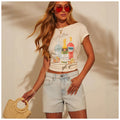 best selling earthy yellow distressed jeans women's back pocket ripped straight-legshorts stretch high waist three-quarter pants