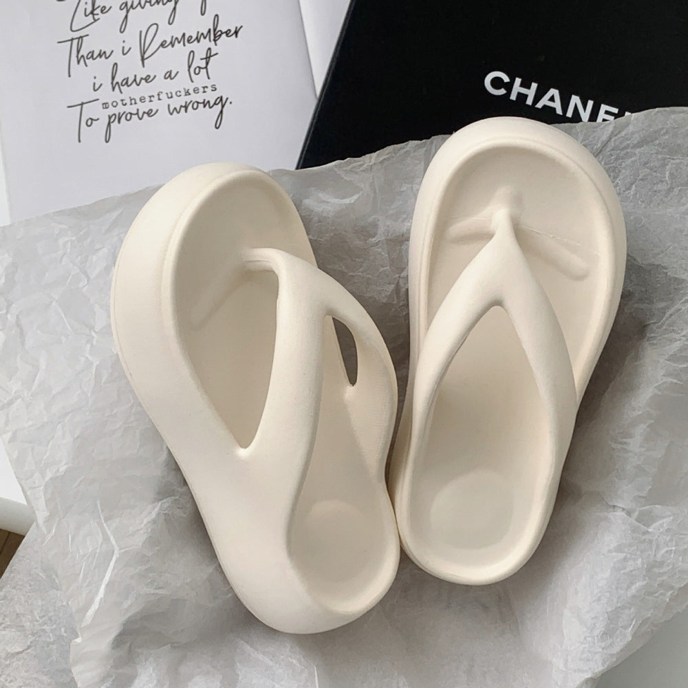 6cm thick-soled flip-flops women's summer outwear soft bottom heightening indoor non-slip beach slippers flip-flops sandals