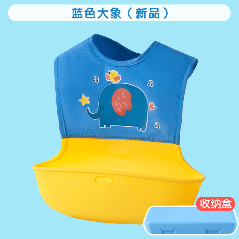 Baby eating bib waterproof anti-dirty infant kids breathable stereo silicone feeding food bib soft children's bib
