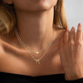 niche design copper zircon gold-plated bows necklace 2025 new style fashionaccessible luxury necklace
