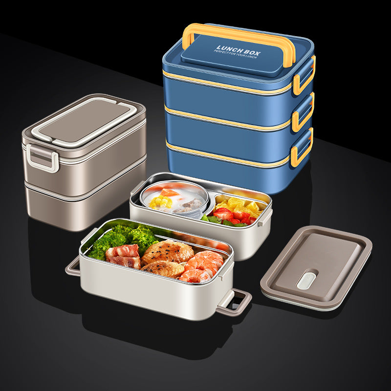 304 water-free thermal insulation lunch box Office workers hot rice artifact portable with rice lunch box Bento box thermal insulation lunch box