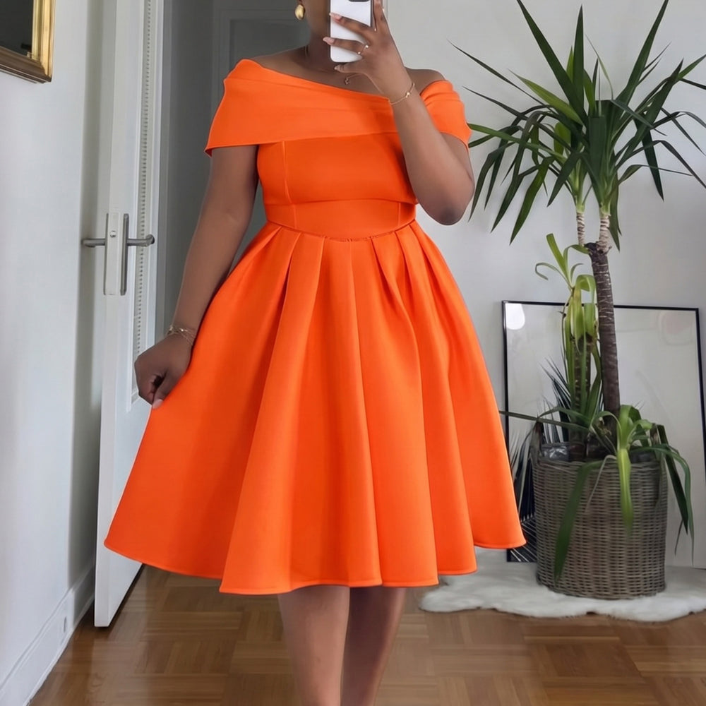 D622  cross-border european and american women's clothing summer off-the-shoulder sexy high-waisted maxi skirt party dress african dress