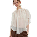 european and american cross-border spring/summer solid color women's chiffon blouse - casual, versatile, sun protection, lightweight shawl, light outerwear